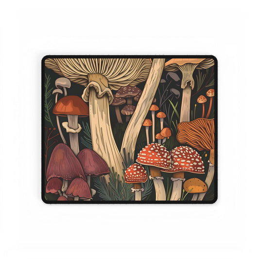 Vibrant Mushroom Art: Colorful Poster in Bloom - Desk Mat