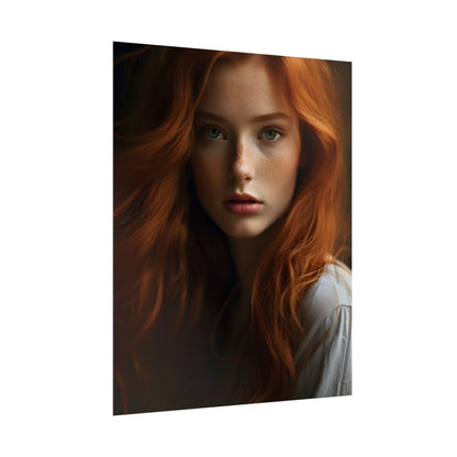 Red Hair Candid Portrait: Natural Light Photo Art - Poster