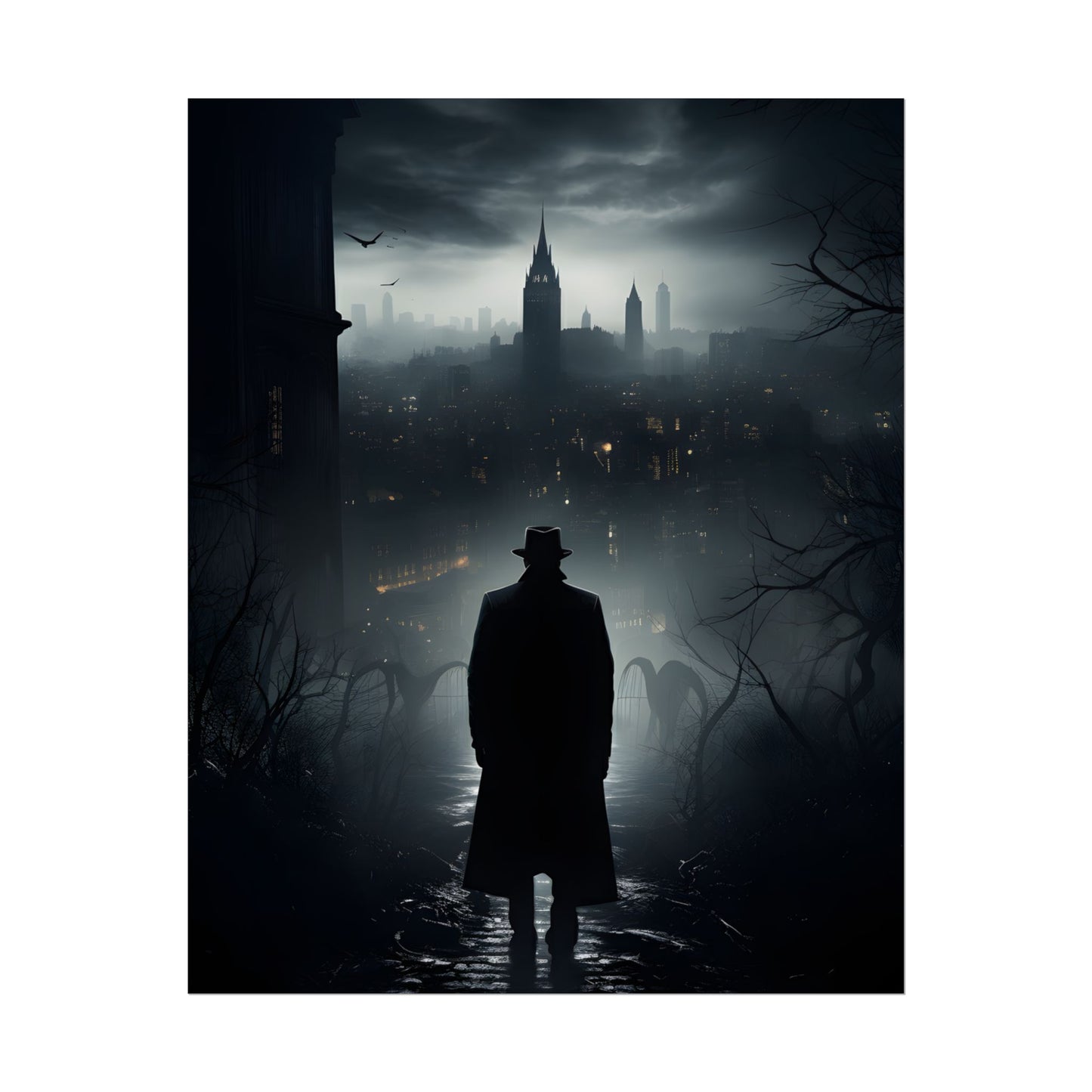 Dark Streets, Hard-Boiled: Urban Fantasy Detective Artwork - Poster