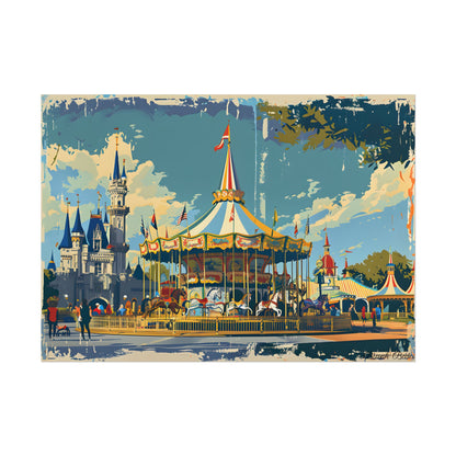 Vintage Disney Nostalgia: Retro Attraction Poster Art - Poster