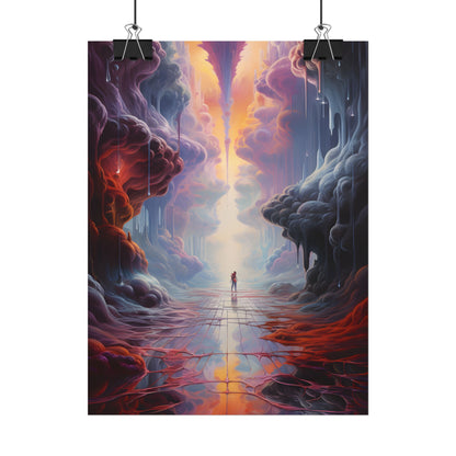 Celestial Dreams: Vibrant Fantastical Landscape Art - Poster