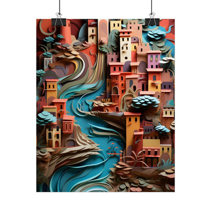 European Nature in Paper Quill: A Close-Up Artwork - Poster