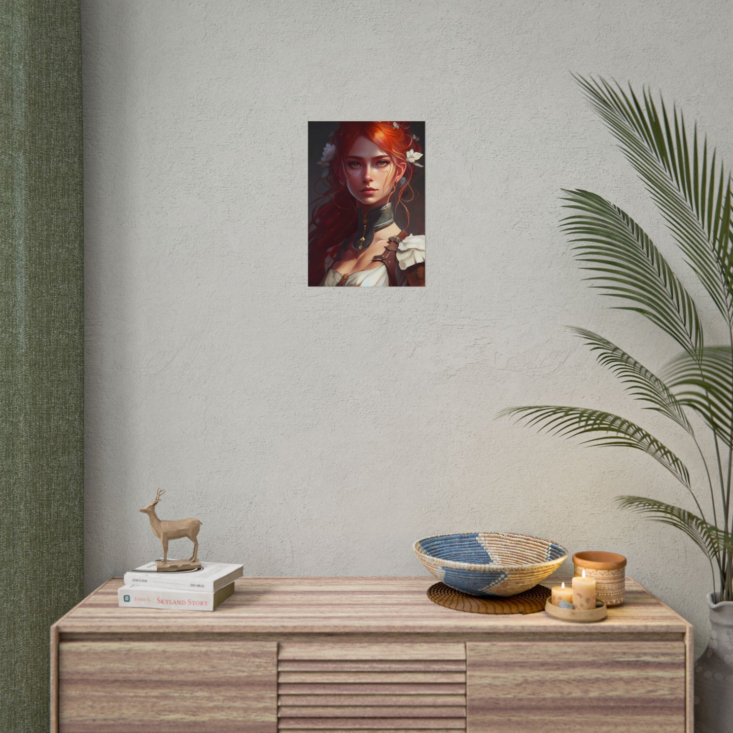 Redheaded Beauty: Formal Portrait in Dark Dress - Poster