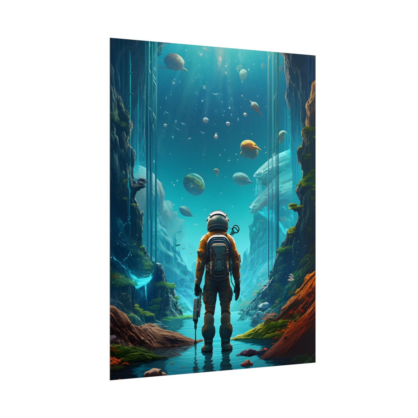 Futuristic Wilderness Explorer: Sci-fi Adventure Artwork - Poster