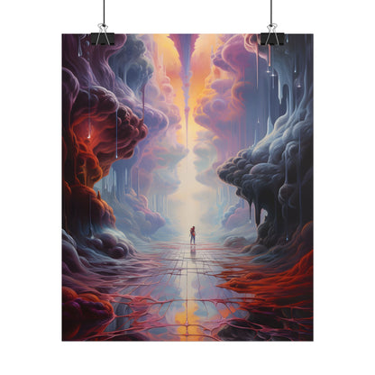 Celestial Dreams: Vibrant Fantastical Landscape Art - Poster