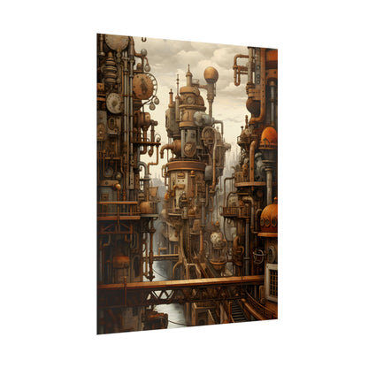 Steampunk Cityscape: Vintage Parisian Dreamscape - Poster