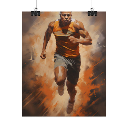 Passionate Fitness Moment: Dedicated Athlete in Action - Poster