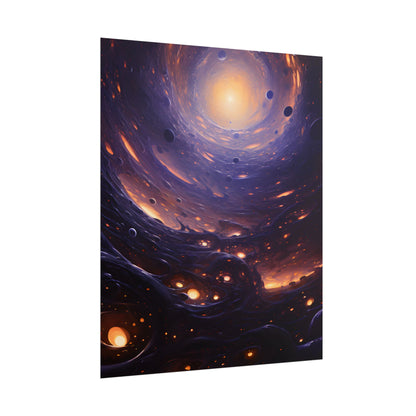 Black Hole Cosmic Encounter: Massive Planet Digital Art - Poster
