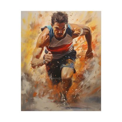 Passionate Athlete in Motion: Determined Sports Art - Poster