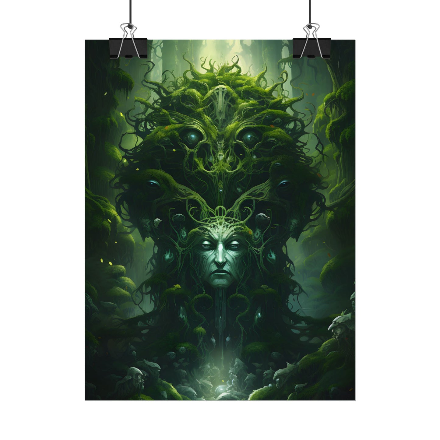Mystical Forest Guardians: Ancient Tree Spirits Ethereal Artwork - Poster