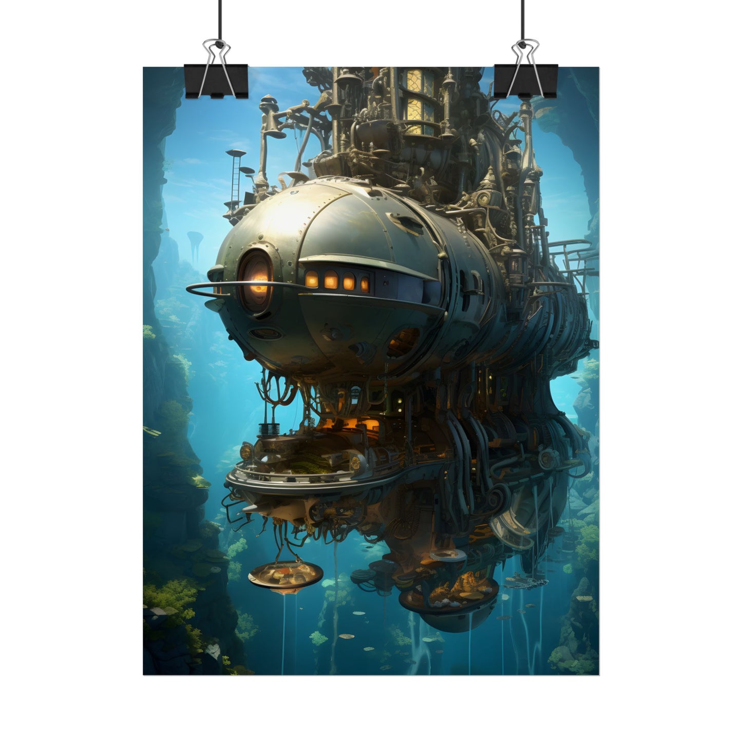Steampunk Oceanic Adventure: Crew Sails the Horizon - Poster