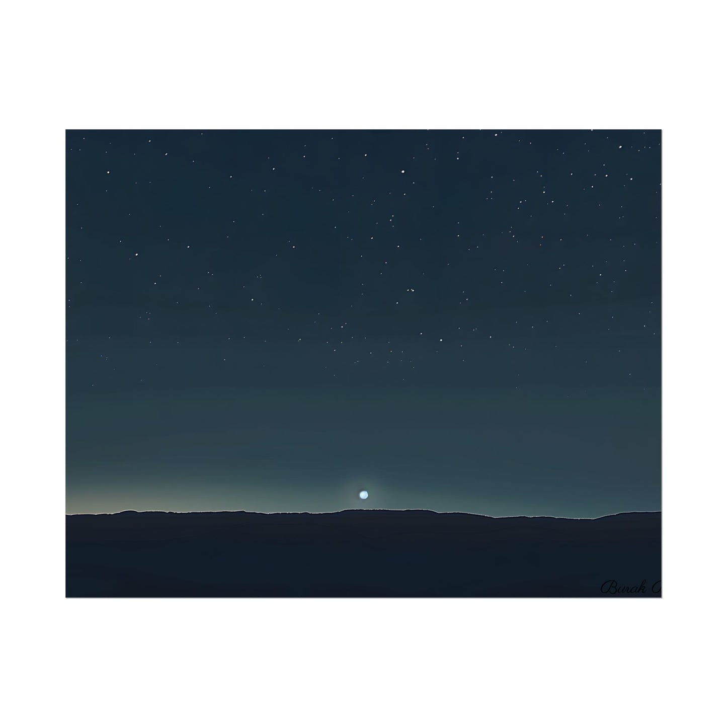 Minimalist Night Sky: Celestial Artwork with Stars and Palette - Poster