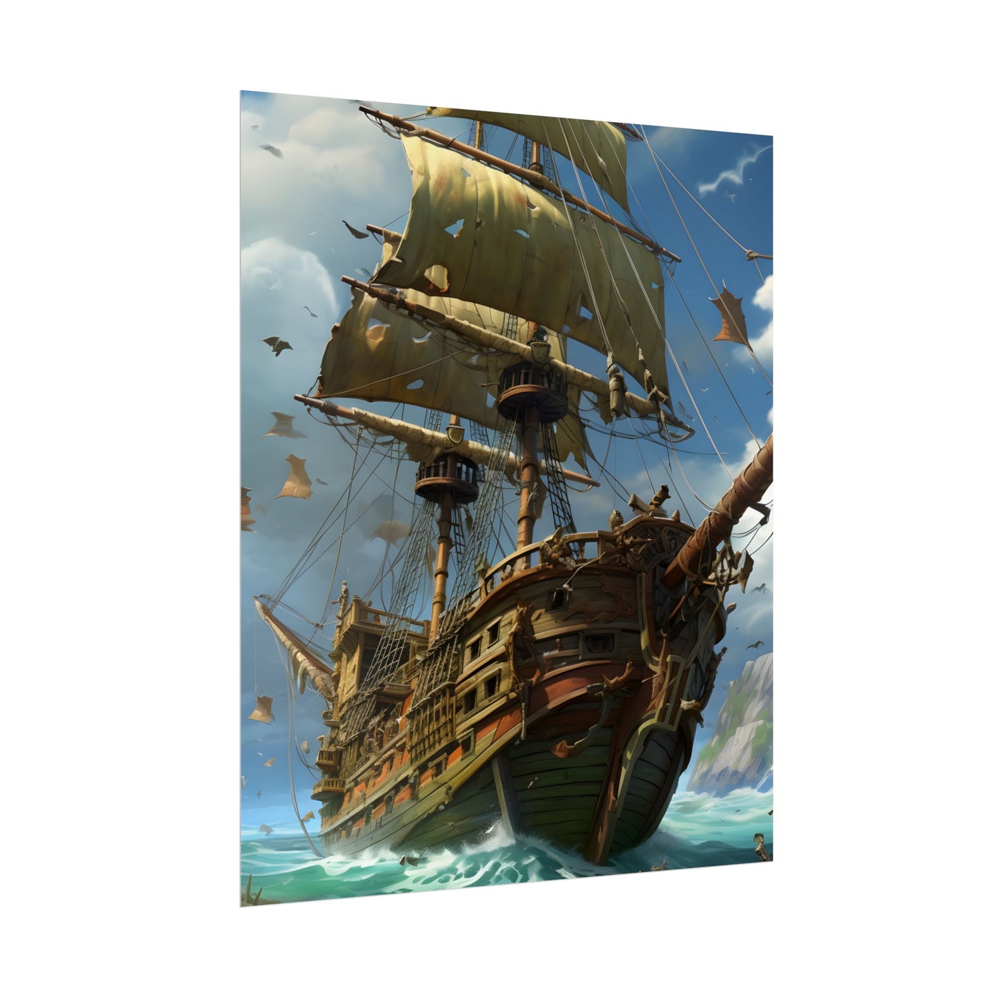 Swashbuckling Time-Traveling Pirate Crew: Colorful Artwork - Poster