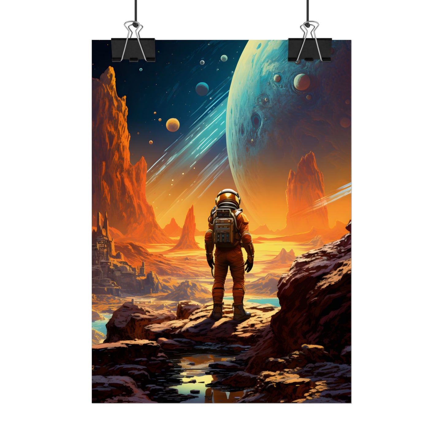 Futuristic Wilderness Explorer: Solo Journey in the Unknown - Poster