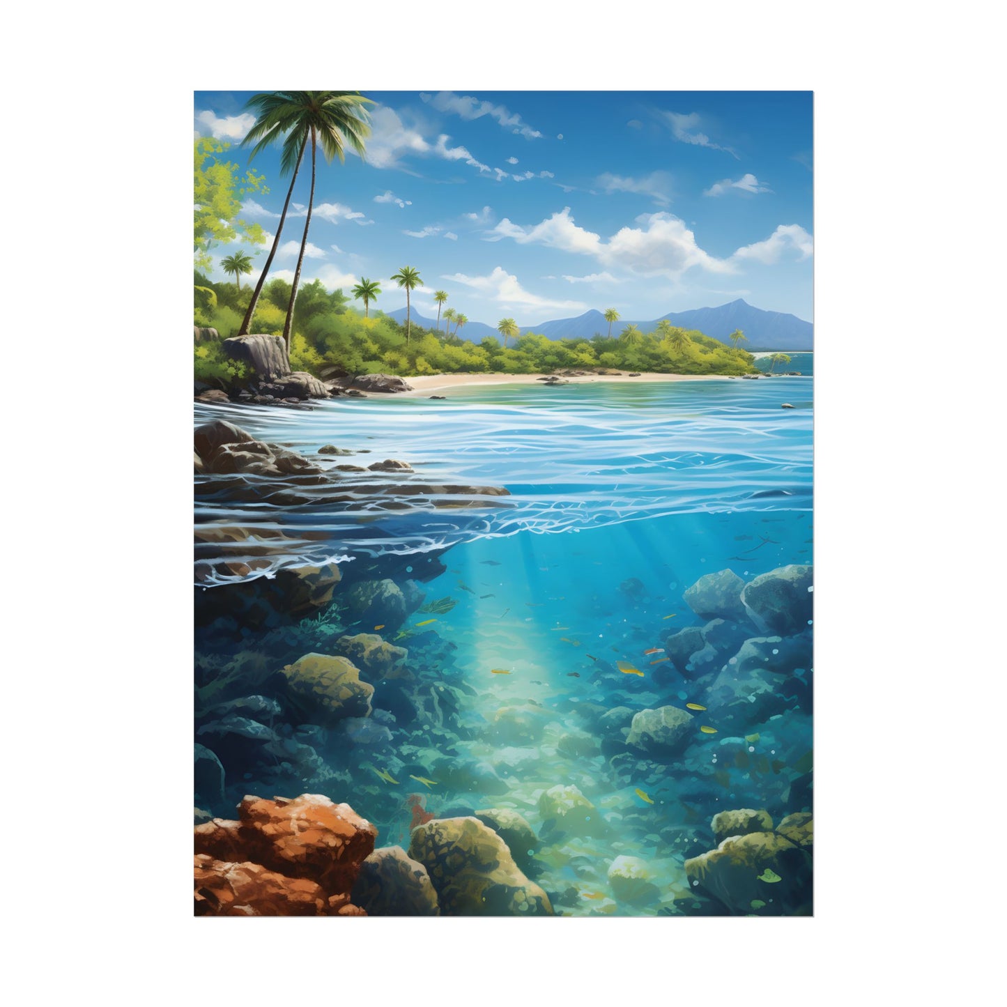 Tranquil Tropical Paradise: Relaxed Island Getaway Art - Poster