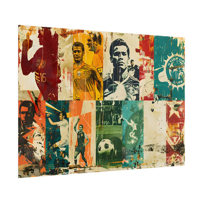 Vintage Soccer Posters: Retro Sports Art Collage - Poster