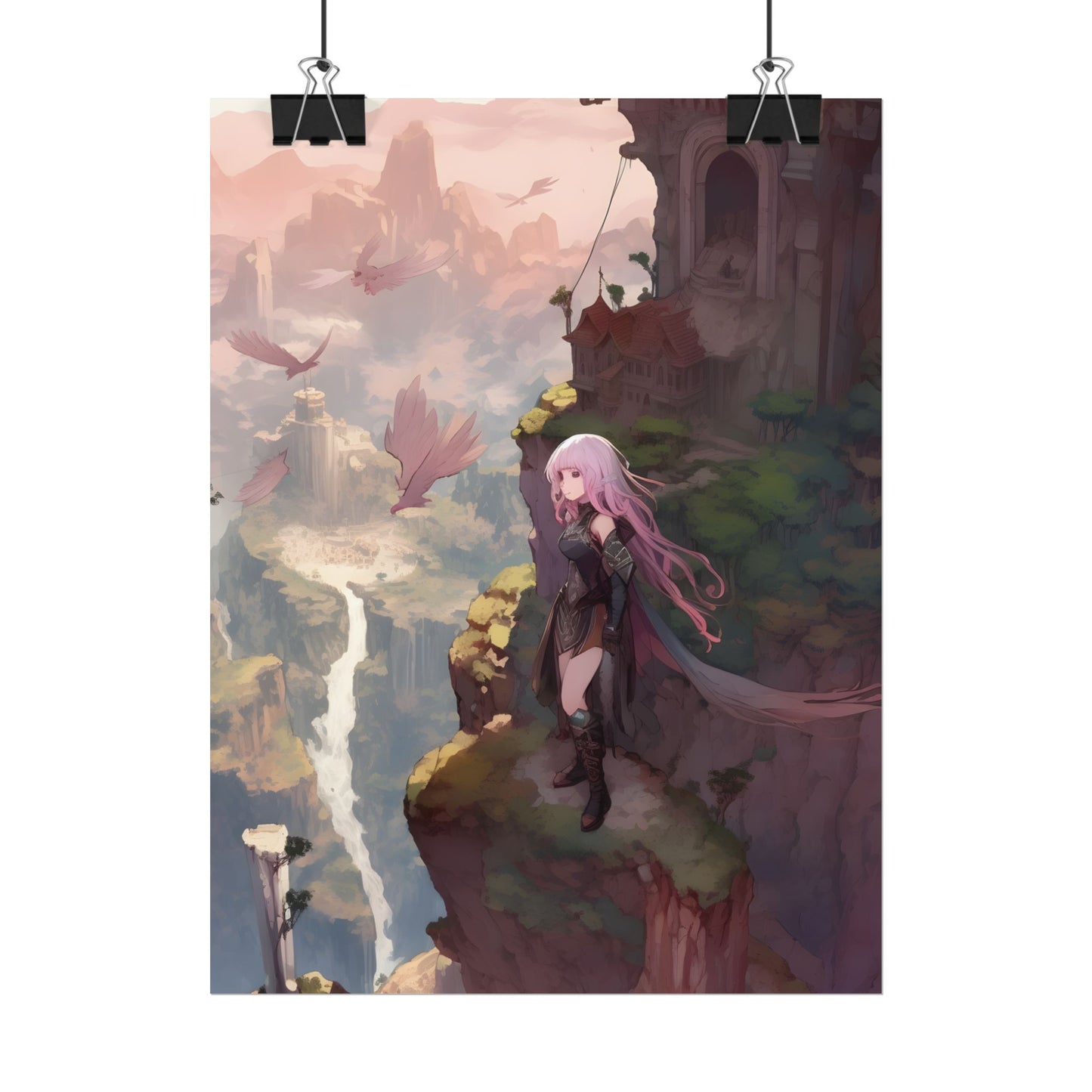 Dramatic Anime Bird: Colorful Birds Eye View - Poster