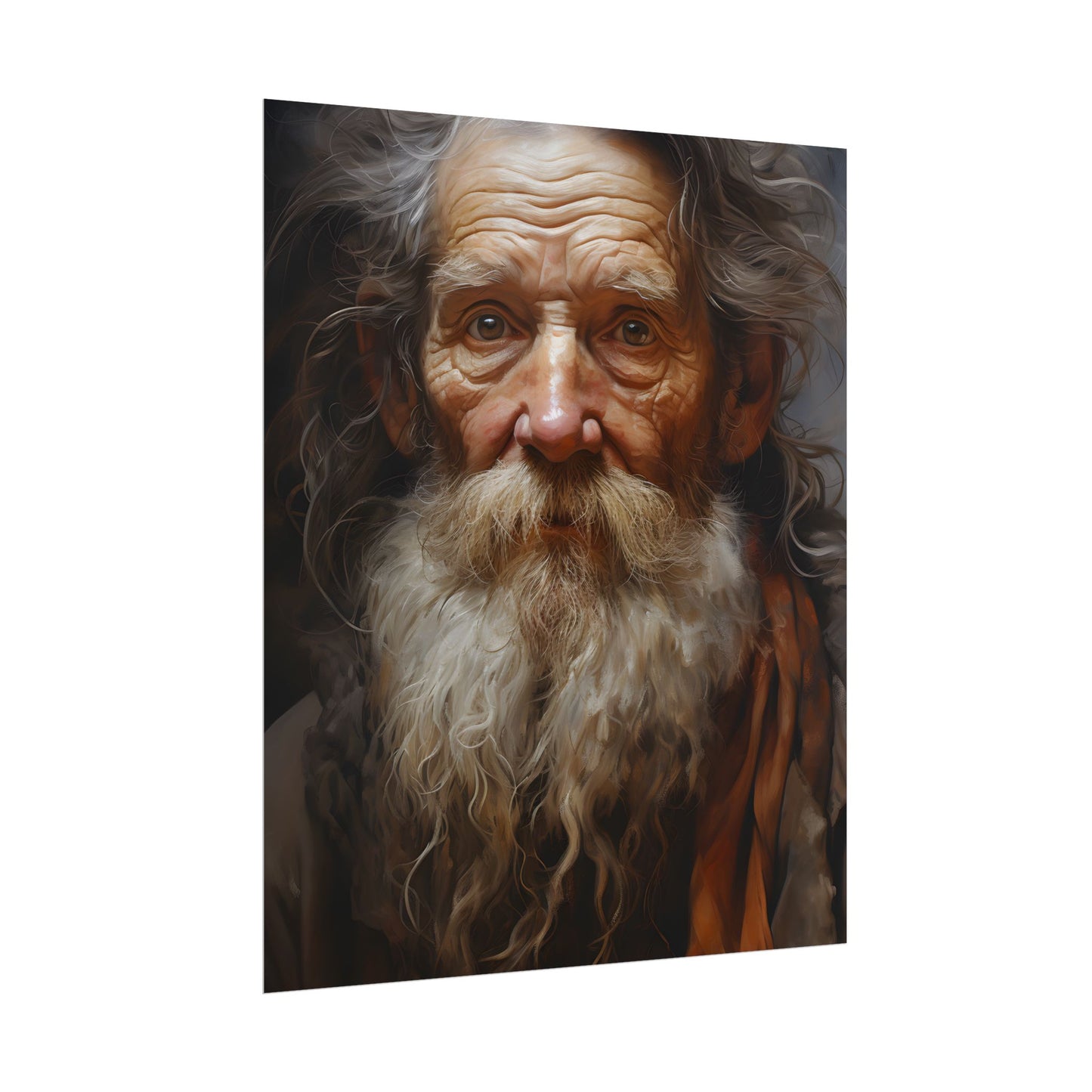Elderly Wisdom: Realistic Portrait Art - Poster