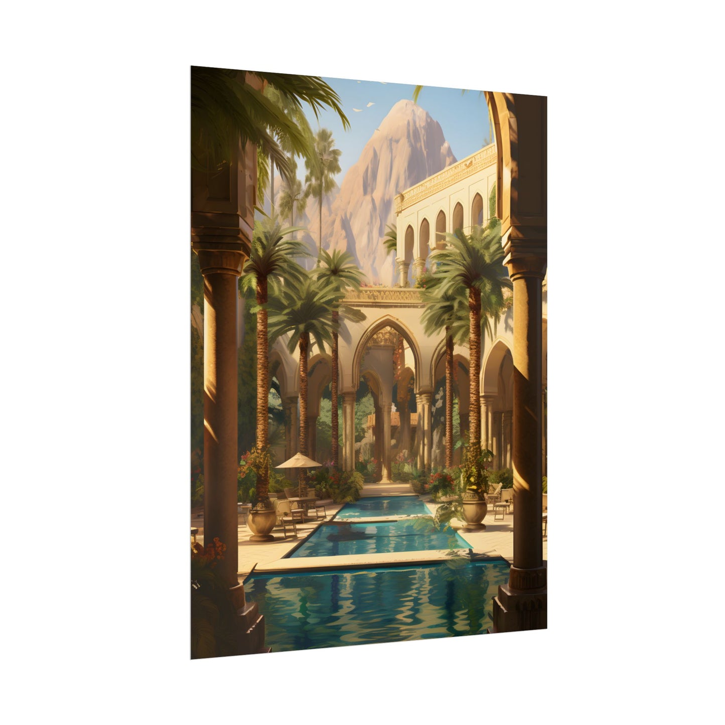 Mythical Desert Oasis: Arabian Nights-Inspired Art - Poster