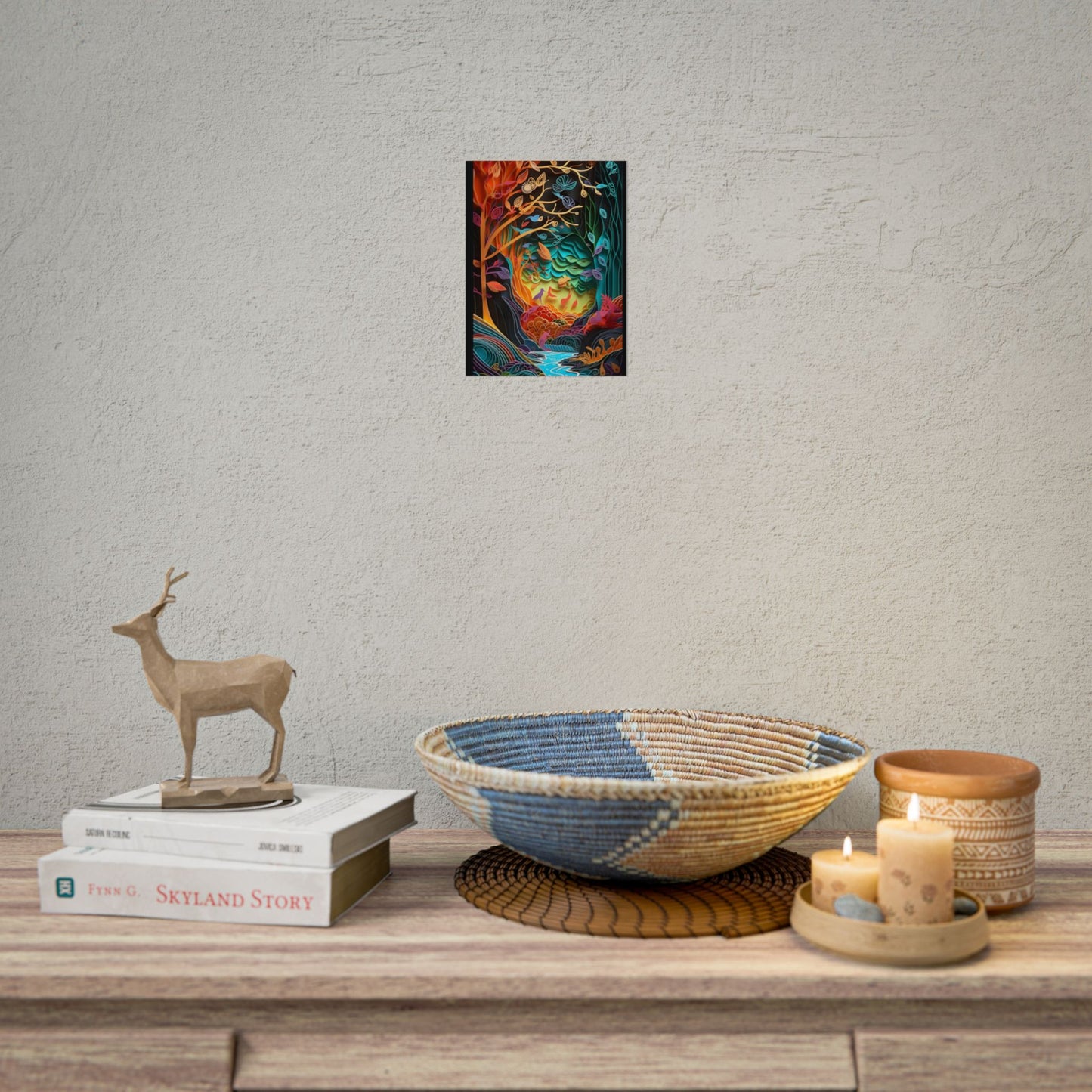 Peaceful Island Oasis: Paper Quilling Landscape Art - Poster