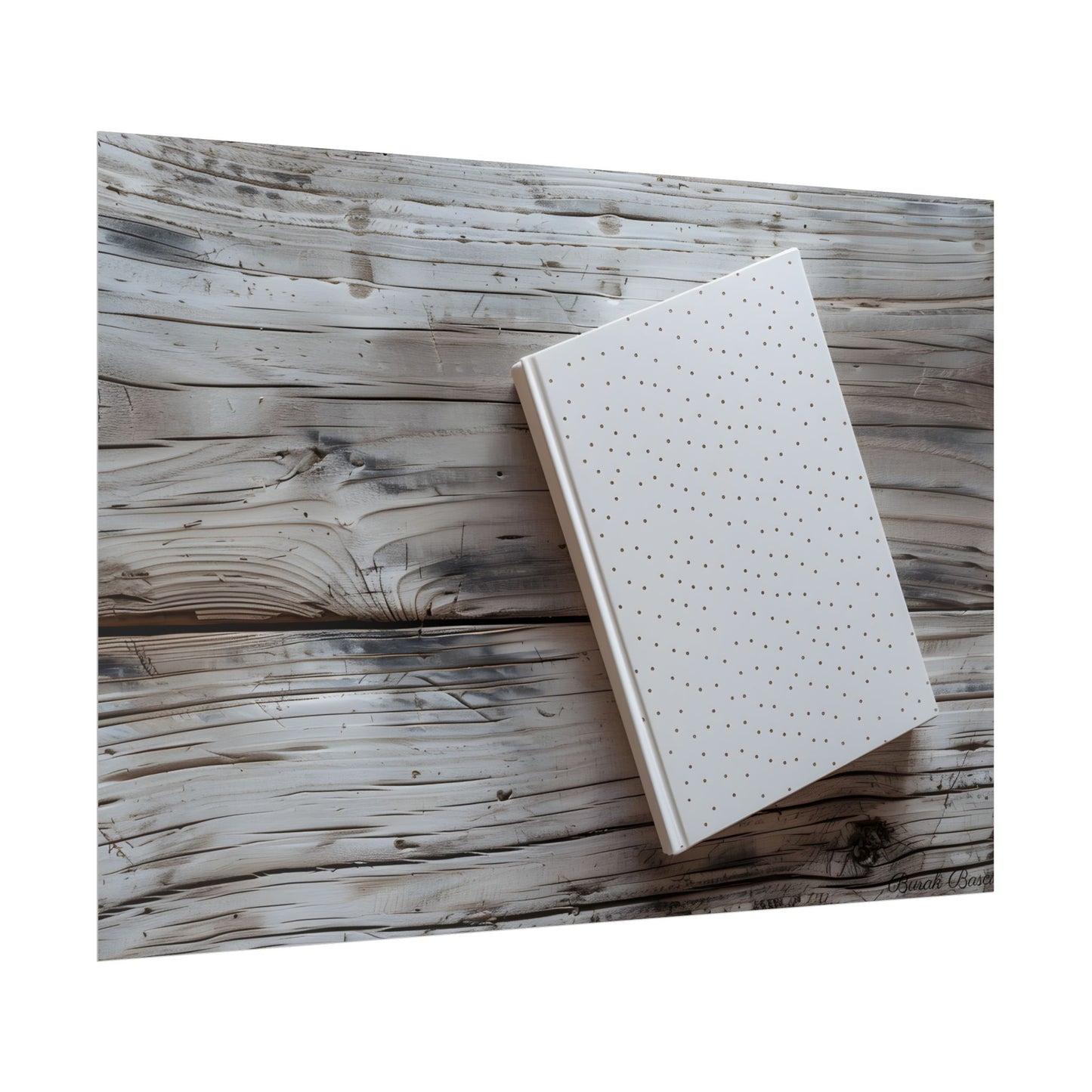 Minimalist Notebook with Embossed Dot Pattern: Unique Stationery Art - Poster