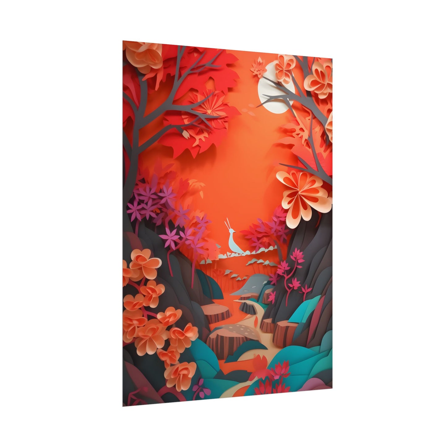 Vibrant European Landscape: Colorful Paper Quilling Art - Poster