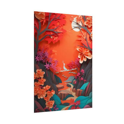 Vibrant European Landscape: Colorful Paper Quilling Art - Poster