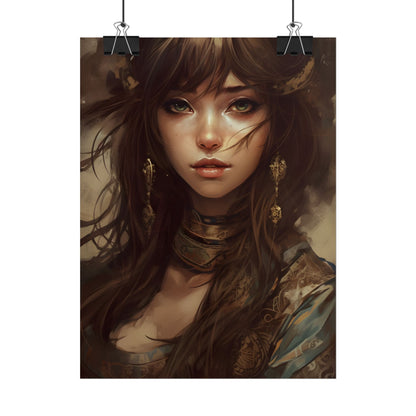 Enchanting Brunette Portrait: Gentle Beauty - Poster