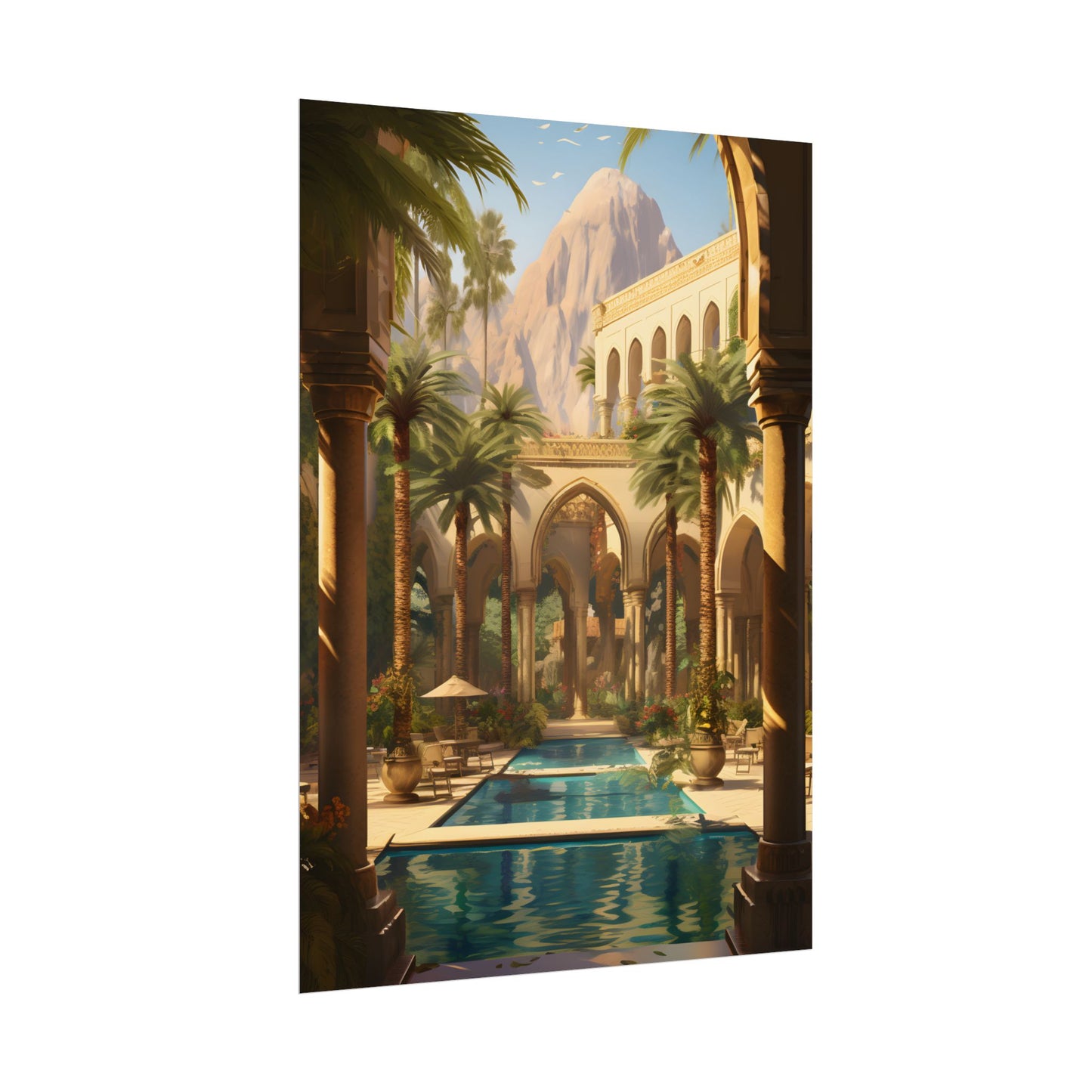 Mythical Desert Oasis: Arabian Nights-Inspired Art - Poster
