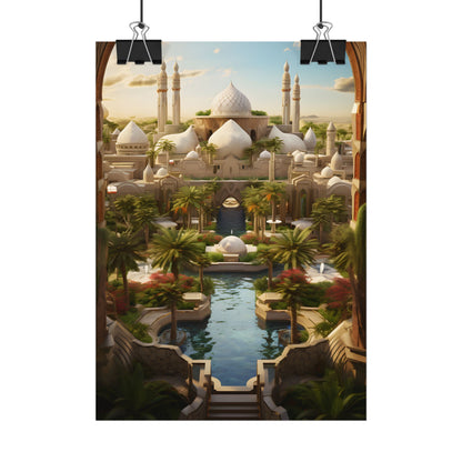 Desert Oasis Dreams: Arabian Nights-Inspired Artwork - Poster