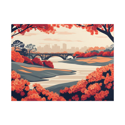 Retro Golf Course Illustration: Classic Greens - Poster