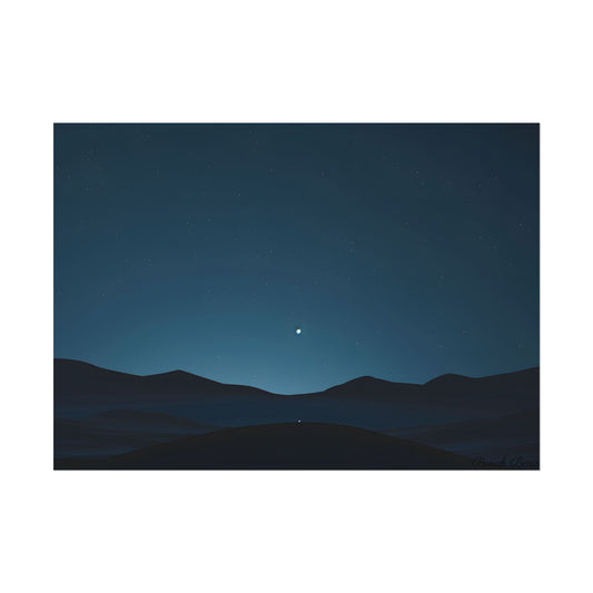 Minimalist Night Sky: Abstract Starry Art - Poster
