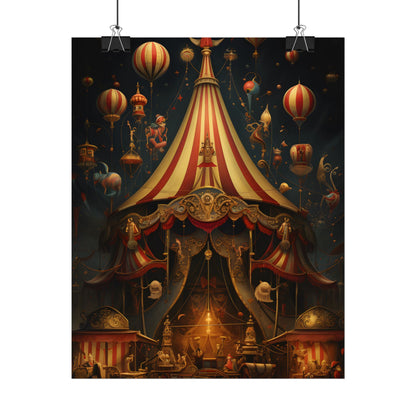Whimsical Clockwork Circus: Fantastical Art with Vibrant Details - Poster