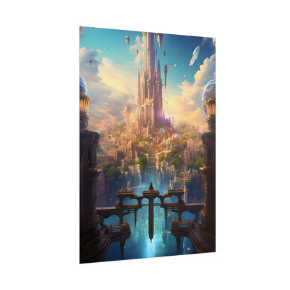 Floating Columbia: Breathtaking Serene Cityscape Artwork - Poster