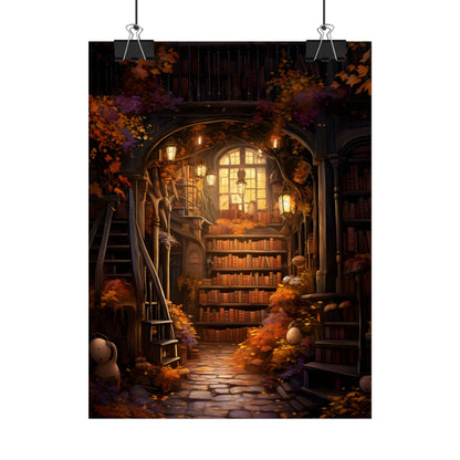 Whimsical Magical Bookshop: Enchanting Artwork in a Hidden Corner - Poster