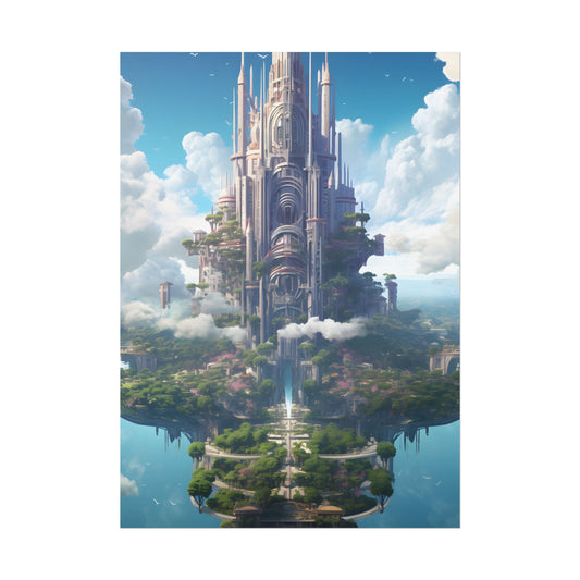 Floating City Dreamscape: Urban Harmony - Poster