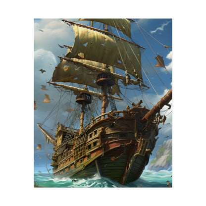 Swashbuckling Time-Traveling Pirate Crew: Colorful Artwork - Poster
