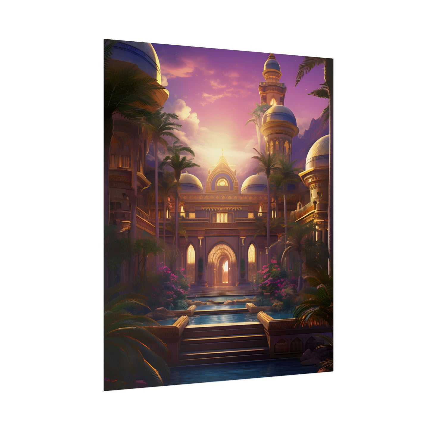 Mythical Desert Oasis: Arabian Nights-Inspired Artwork - Poster