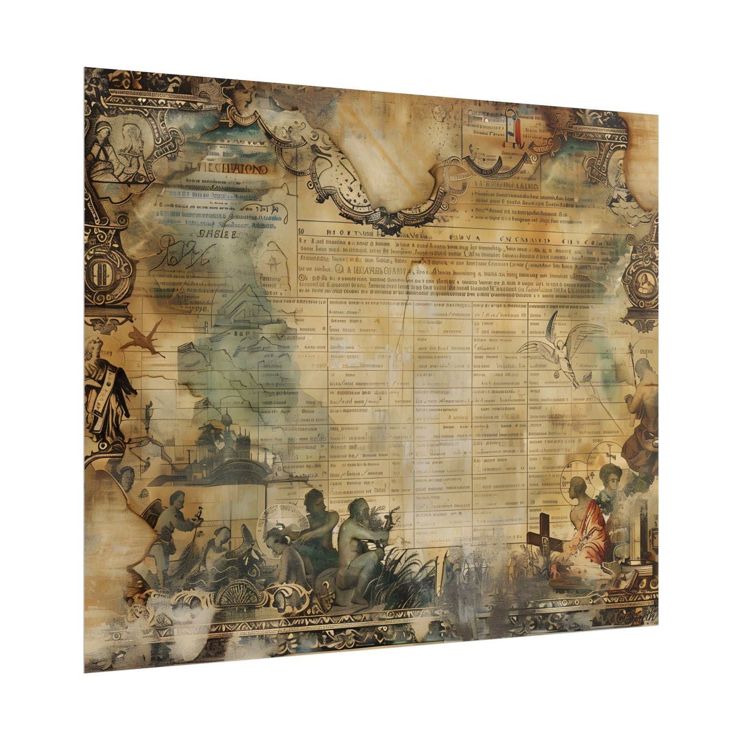 Vintage Biblical Scene: Medieval Art Poster - Poster