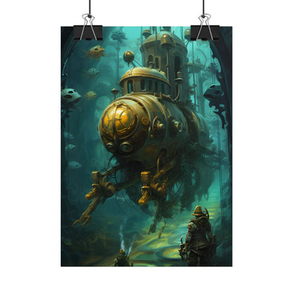 Underwater Steampunk Adventure: A Hero's Quest for Discovery - Poster
