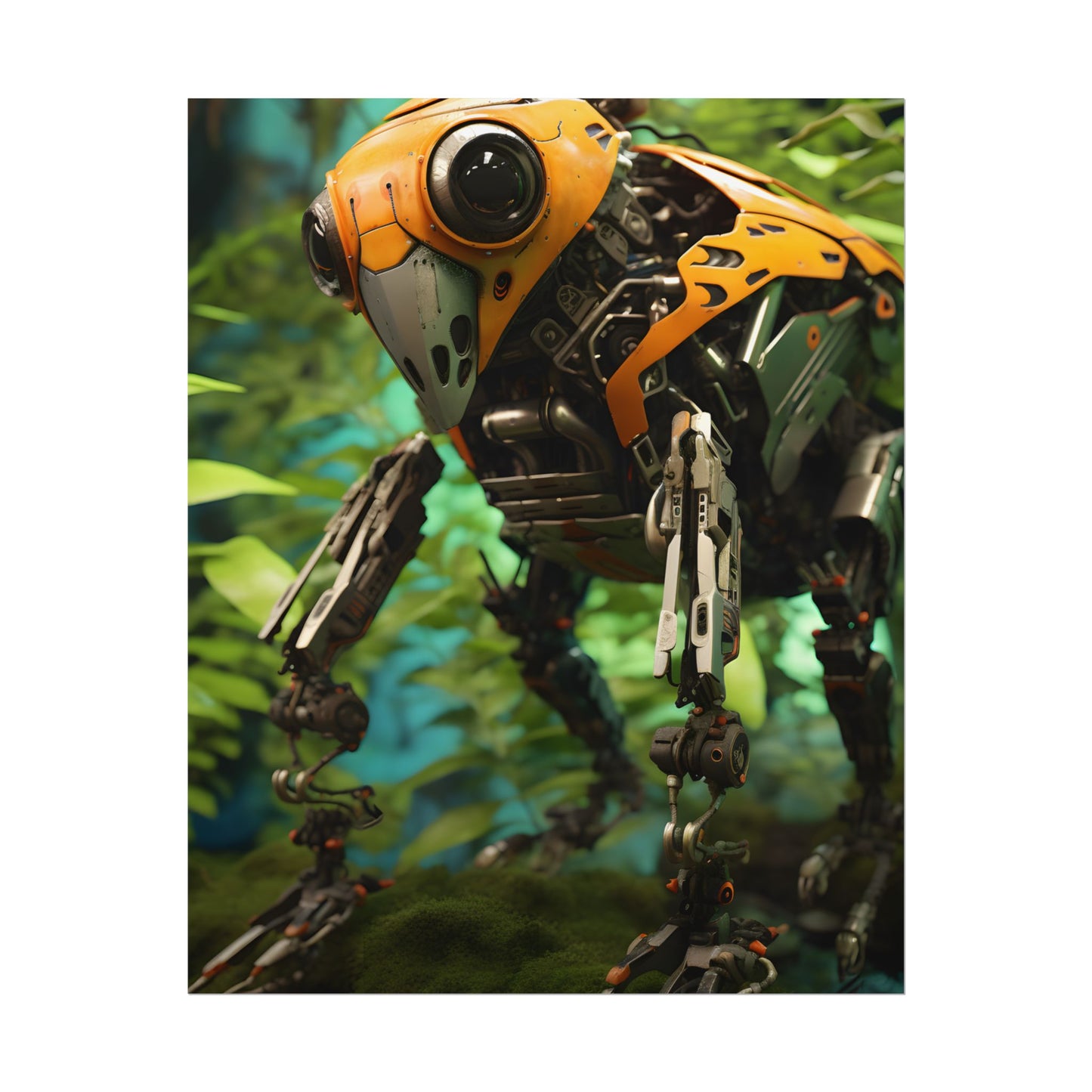 Robotic Wildlife Sanctuary: AI-Operated Guardian in Bloom - Poster