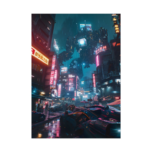 Neon City Dreams: Futuristic Urban Night - Poster