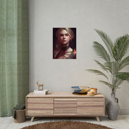 Astonishing Blonde Portrait: Artistic Beauty in Darkness - Poster