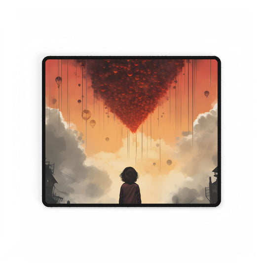 Enigmatic Profile: Solo Figure Silhouette Artwork - Desk Mat