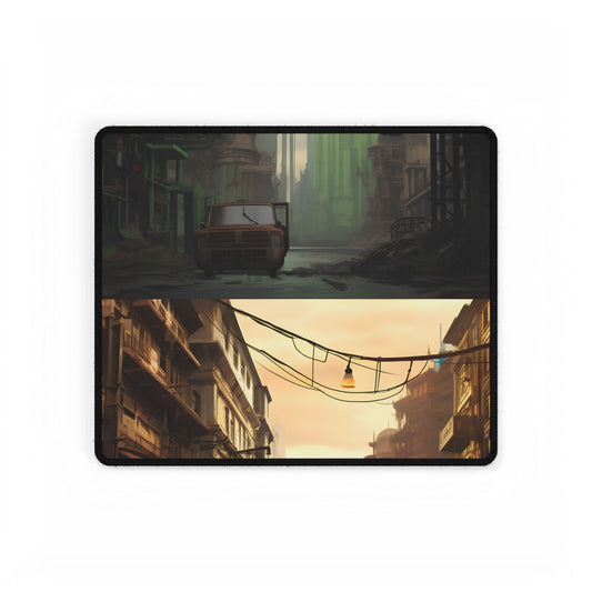 Steampunk Post-Apocalypse: Ruins of a Thriving City - Desk Mat