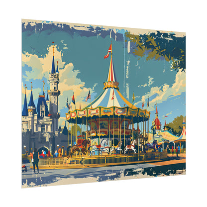 Vintage Disney Nostalgia: Retro Attraction Poster Art - Poster