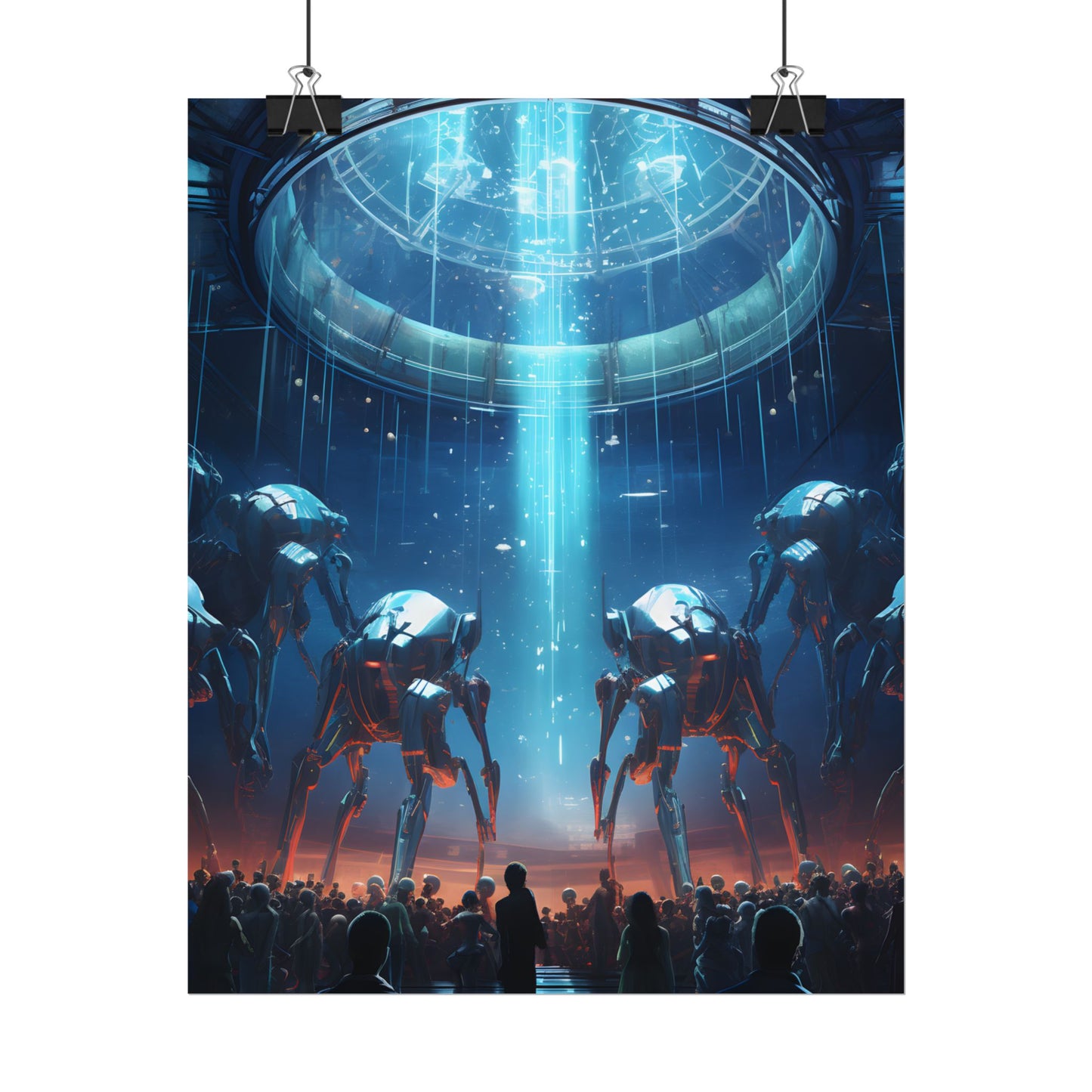 Vibrant Robot Symphony: A Harmonious Blend of Human and Robotic Musicians - Poster