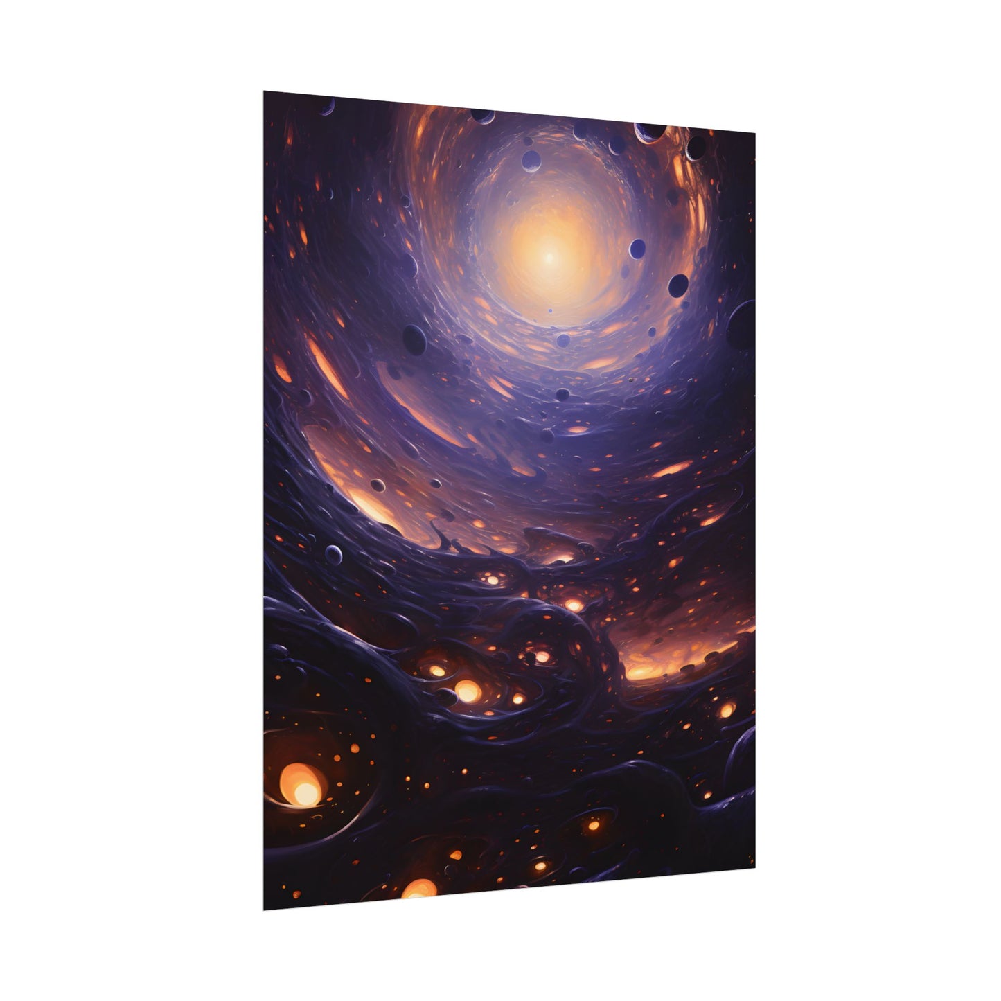 Black Hole Cosmic Encounter: Massive Planet Digital Art - Poster