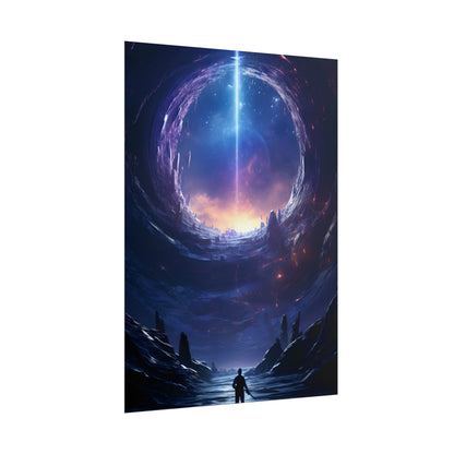 Black Hole Galaxy: Cosmic Digital Artwork - Poster