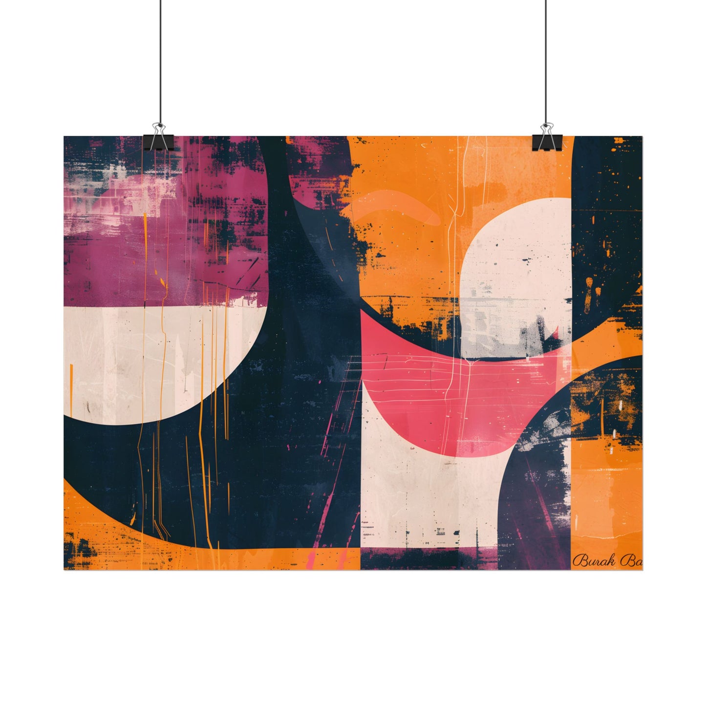 Vibrant Abstract Geometries: Colorful Artwork in Bold Shades - Poster